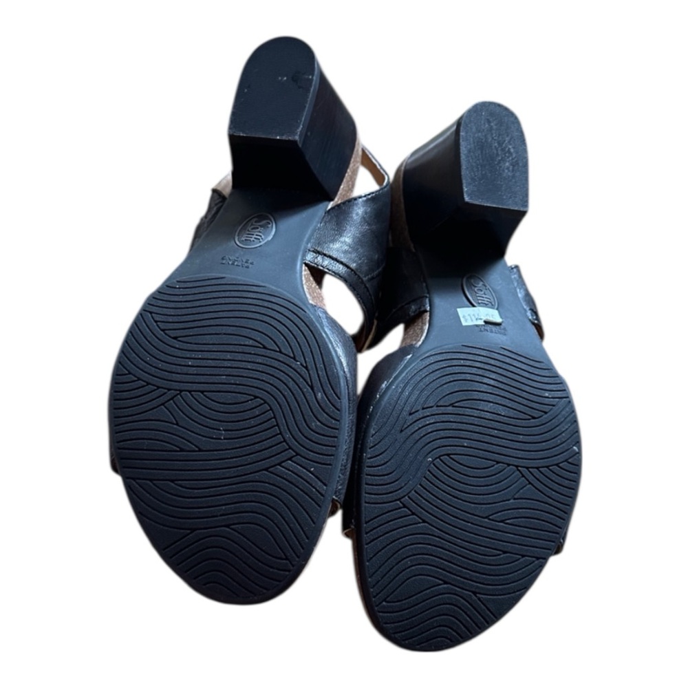 Sofft Milan Black Leather Side Zip Ankle Cuff,  Open Toe  Sandals. Brand New. - Picture 10 of 12